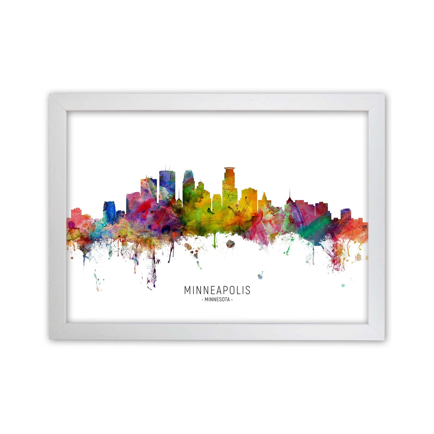 Minneapolis Minnesota Skyline Art Print by Michael Tompsett White Grain