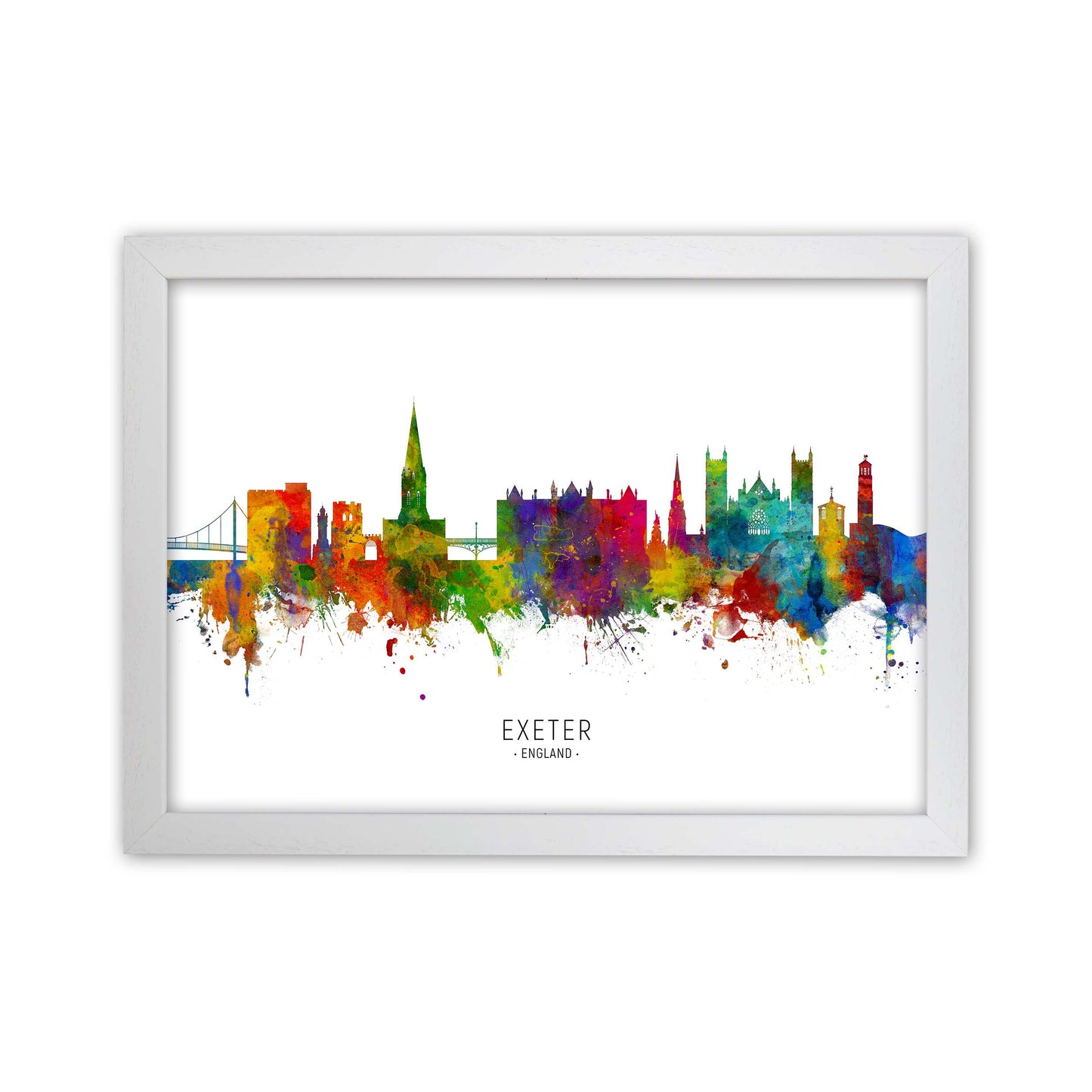 Exeter England Skyline Art Print by Michael Tompsett White Grain