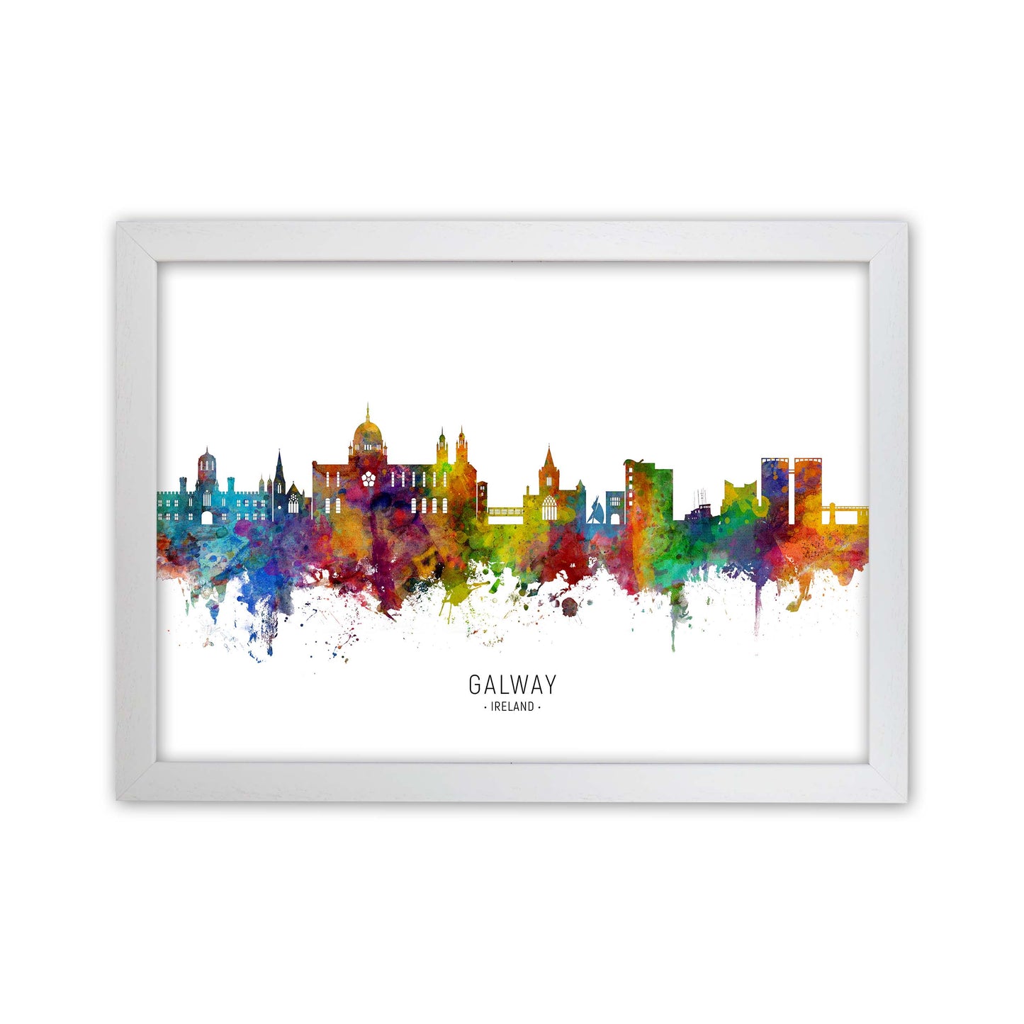 Galway Ireland Skyline Art Print by Michael Tompsett White Grain