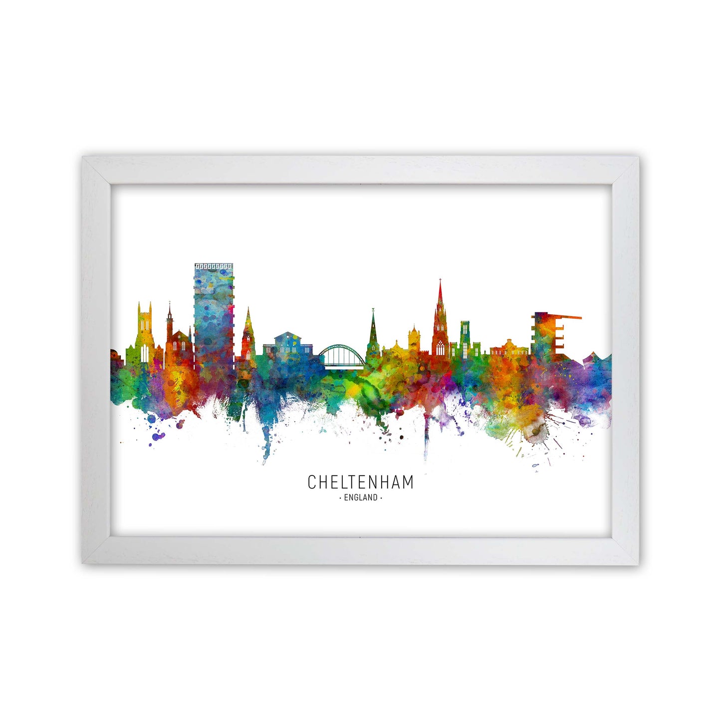 Cheltenham England Skyline Art Print by Michael Tompsett White Grain