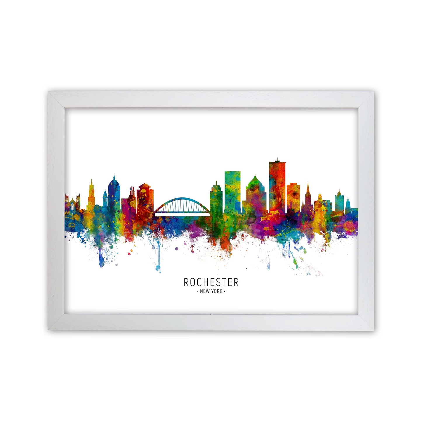 Rochester New York Skyline Art Print by Michael Tompsett White Grain