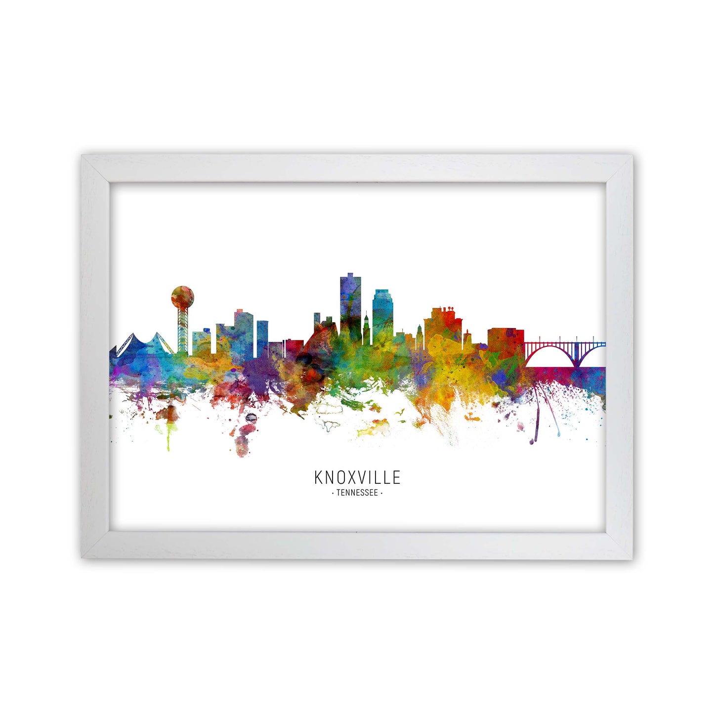 Knoxville Tennessee Skyline Art Print by Michael Tompsett White Grain