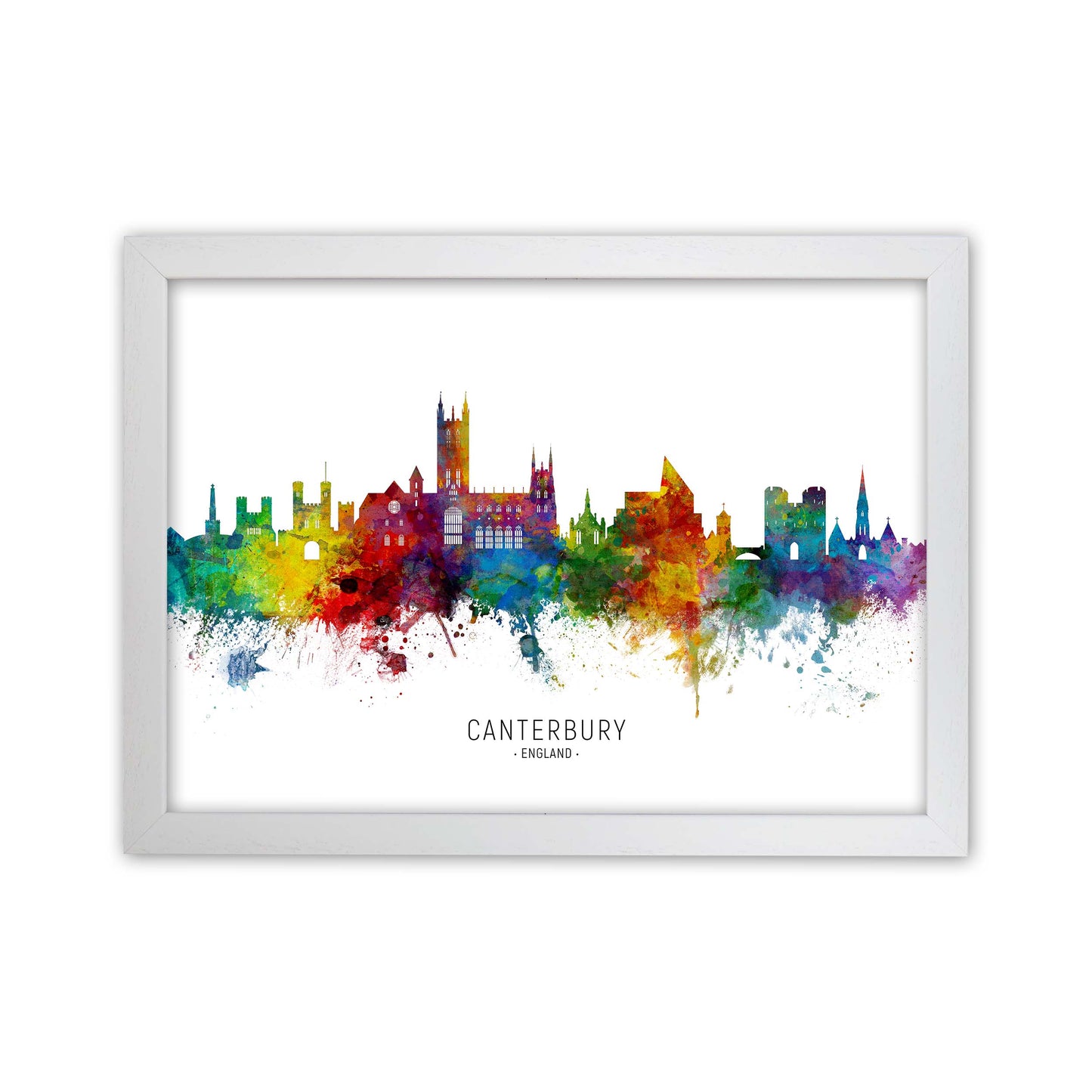 Canterbury England Skyline Art Print by Michael Tompsett White Grain