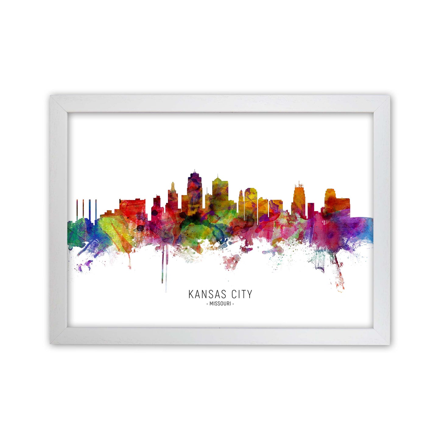 Kansas City Missouri Skyline Art Print by Michael Tompsett White Grain