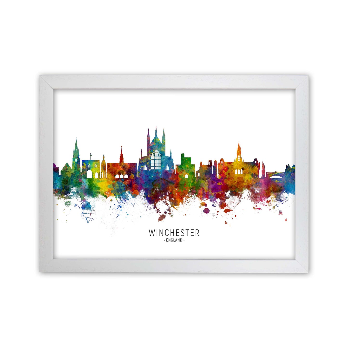 Winchester England Skyline Art Print by Michael Tompsett White Grain