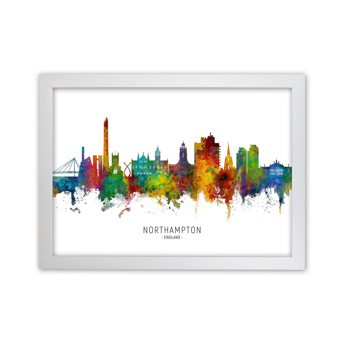 Northampton England Skyline Art Print by Michael Tompsett White Grain