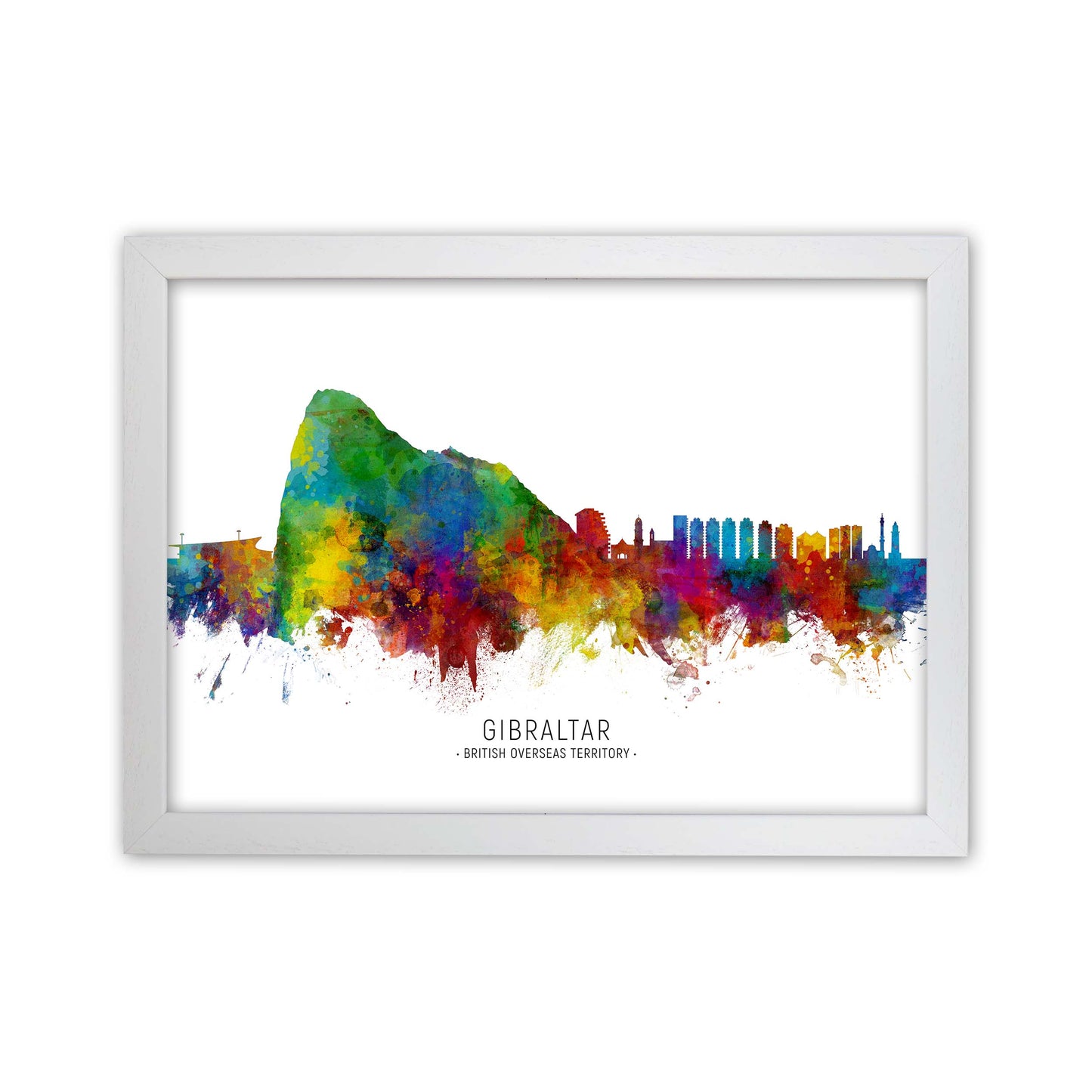 Gibraltar Skyline Art Print by Michael Tompsett White Grain