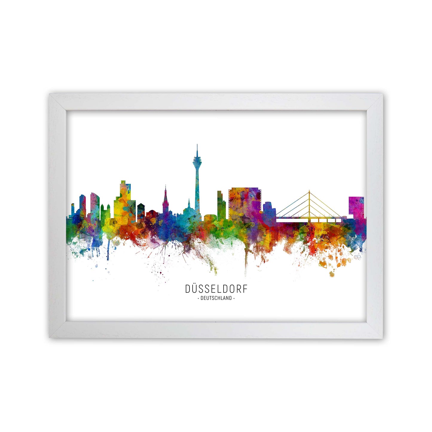 Dusseldorf Deutschland Skyline Art Print by Michael Tompsett White Grain