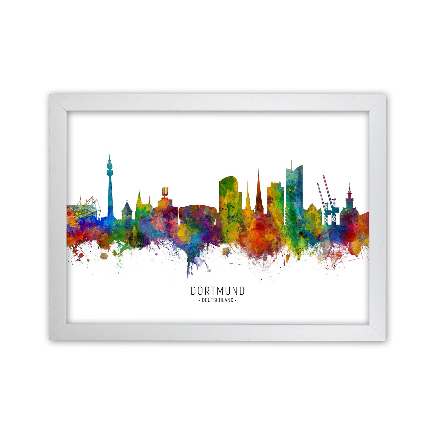 Dortmund Deutschland Skyline Art Print by Michael Tompsett White Grain