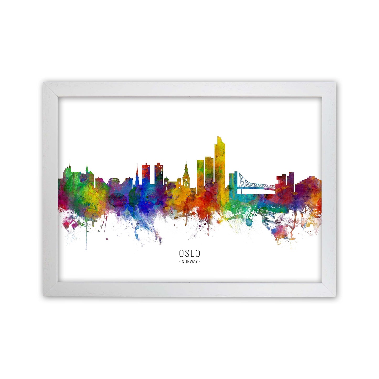 Oslo Norway Skyline Art Print by Michael Tompsett White Grain