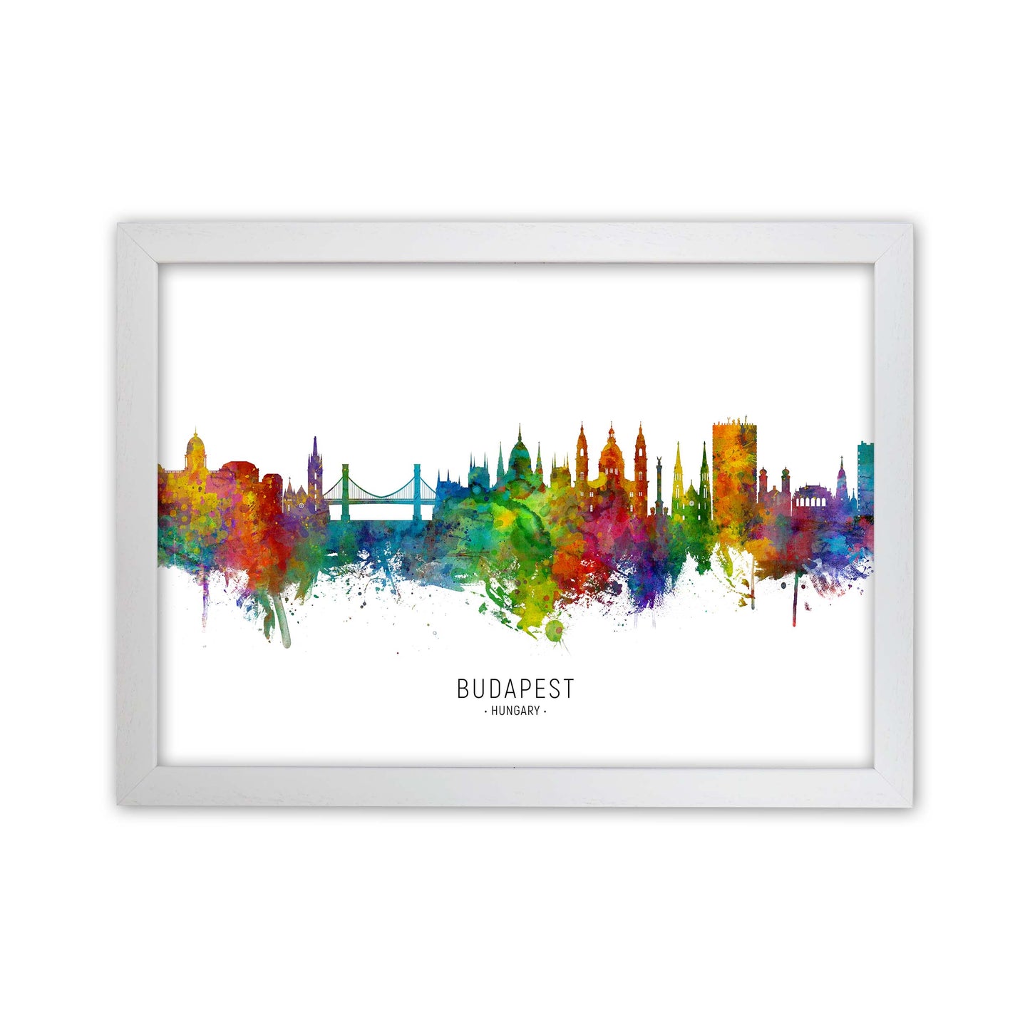 Budapest Hungary Skyline Art Print by Michael Tompsett White Grain