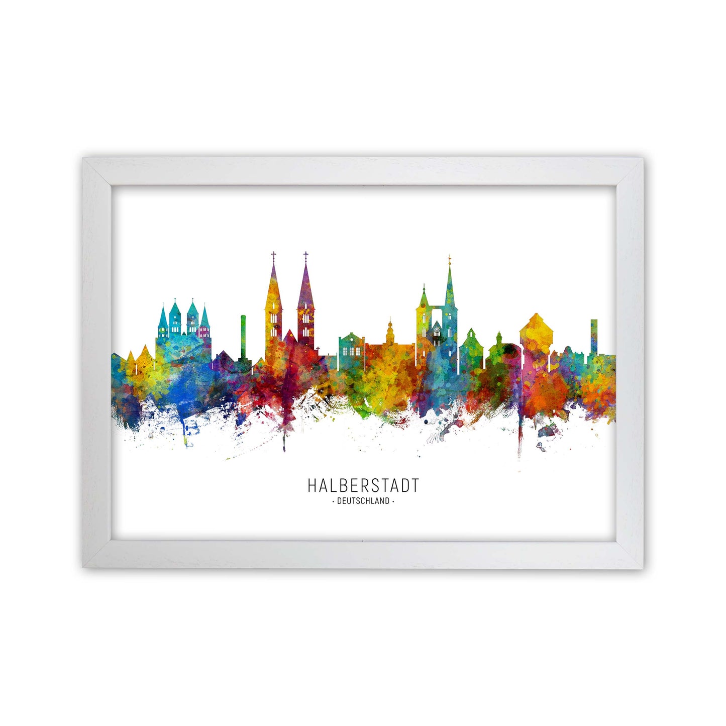Halberstadt Deutschland Skyline Art Print by Michael Tompsett White Grain