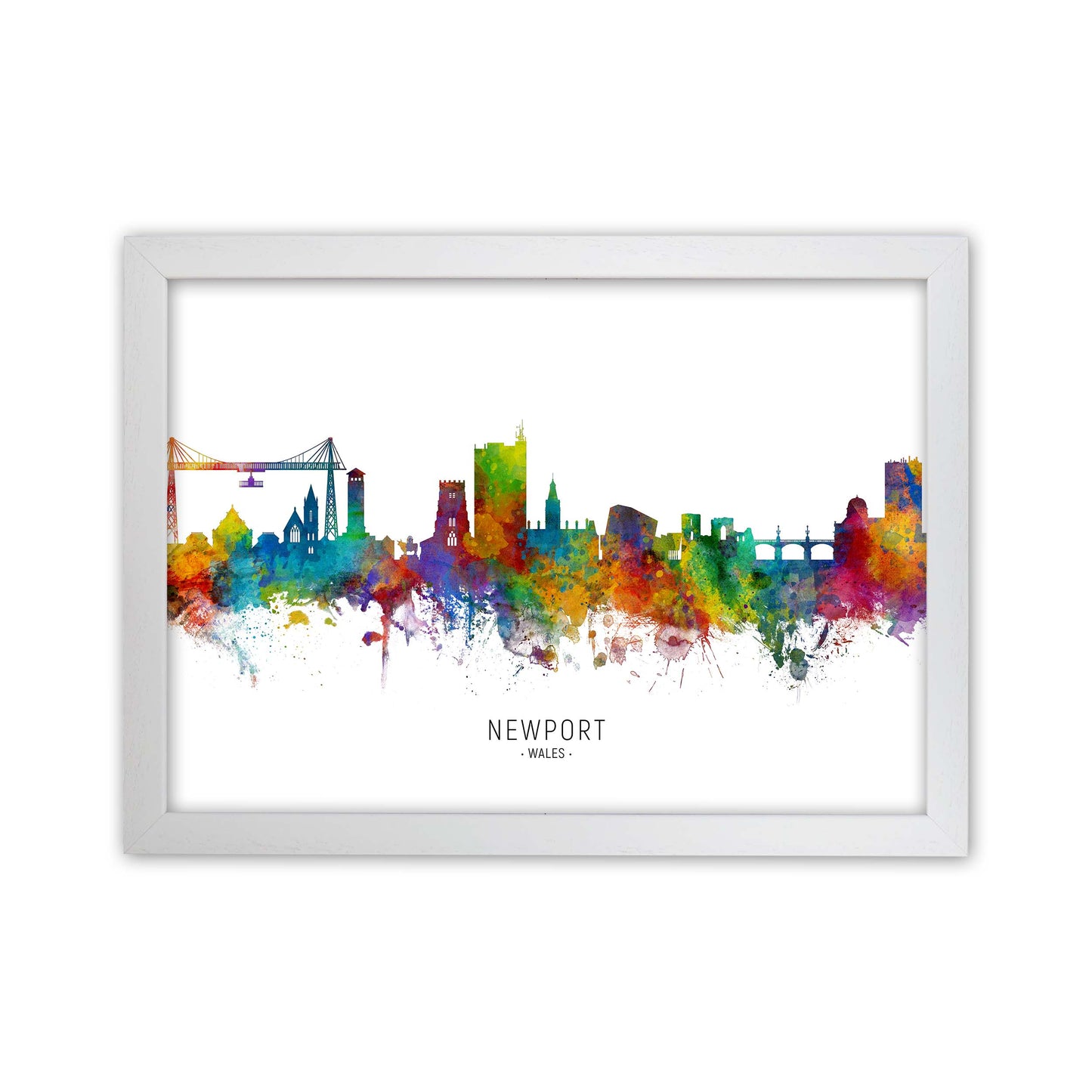 Newport Wales Skyline Art Print by Michael Tompsett White Grain