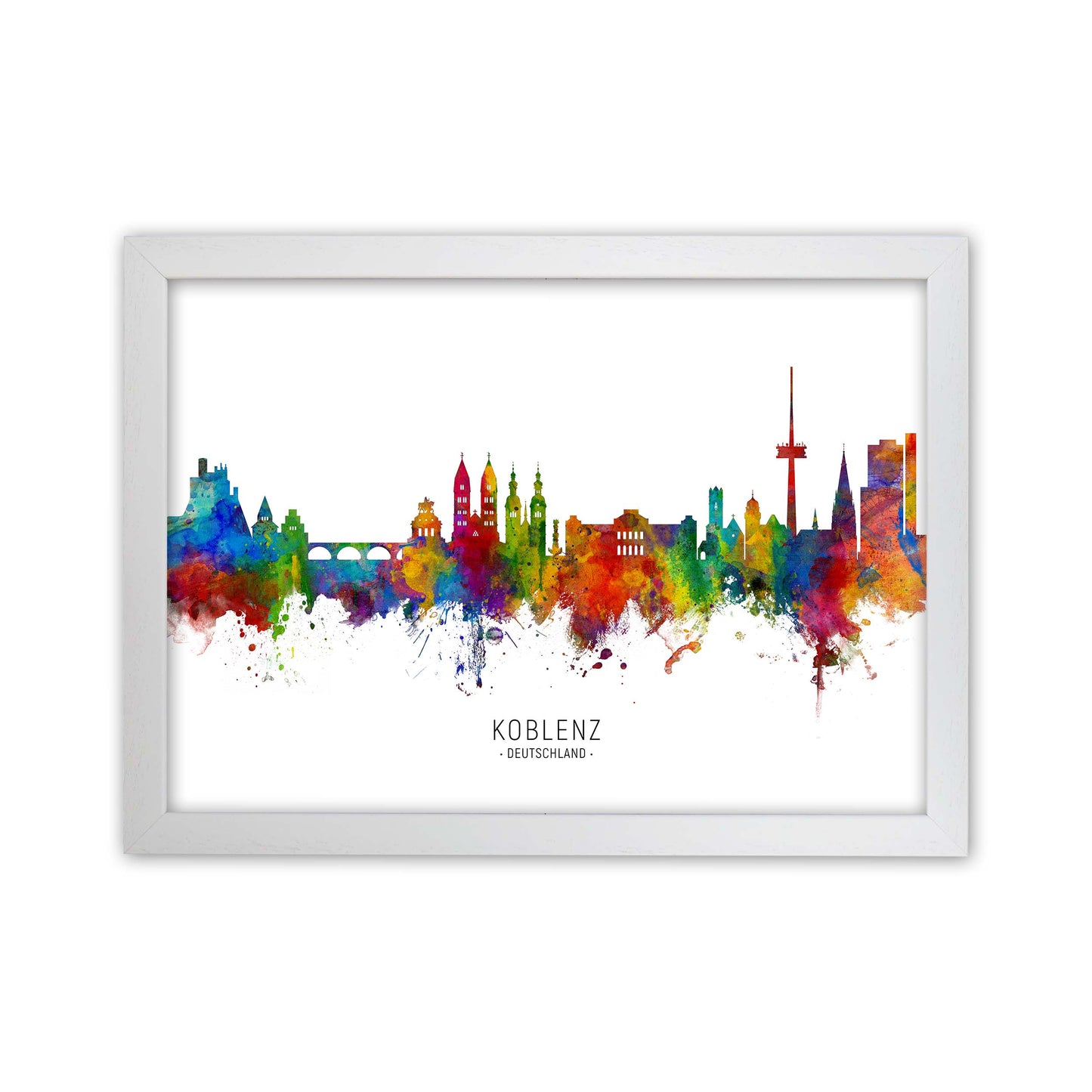 Koblenz Deutschland Skyline Art Print by Michael Tompsett White Grain