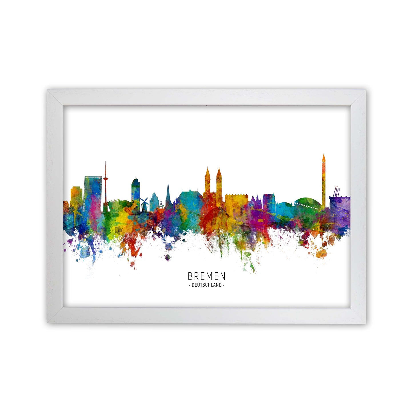 Bremen Deutschland Skyline Art Print by Michael Tompsett White Grain