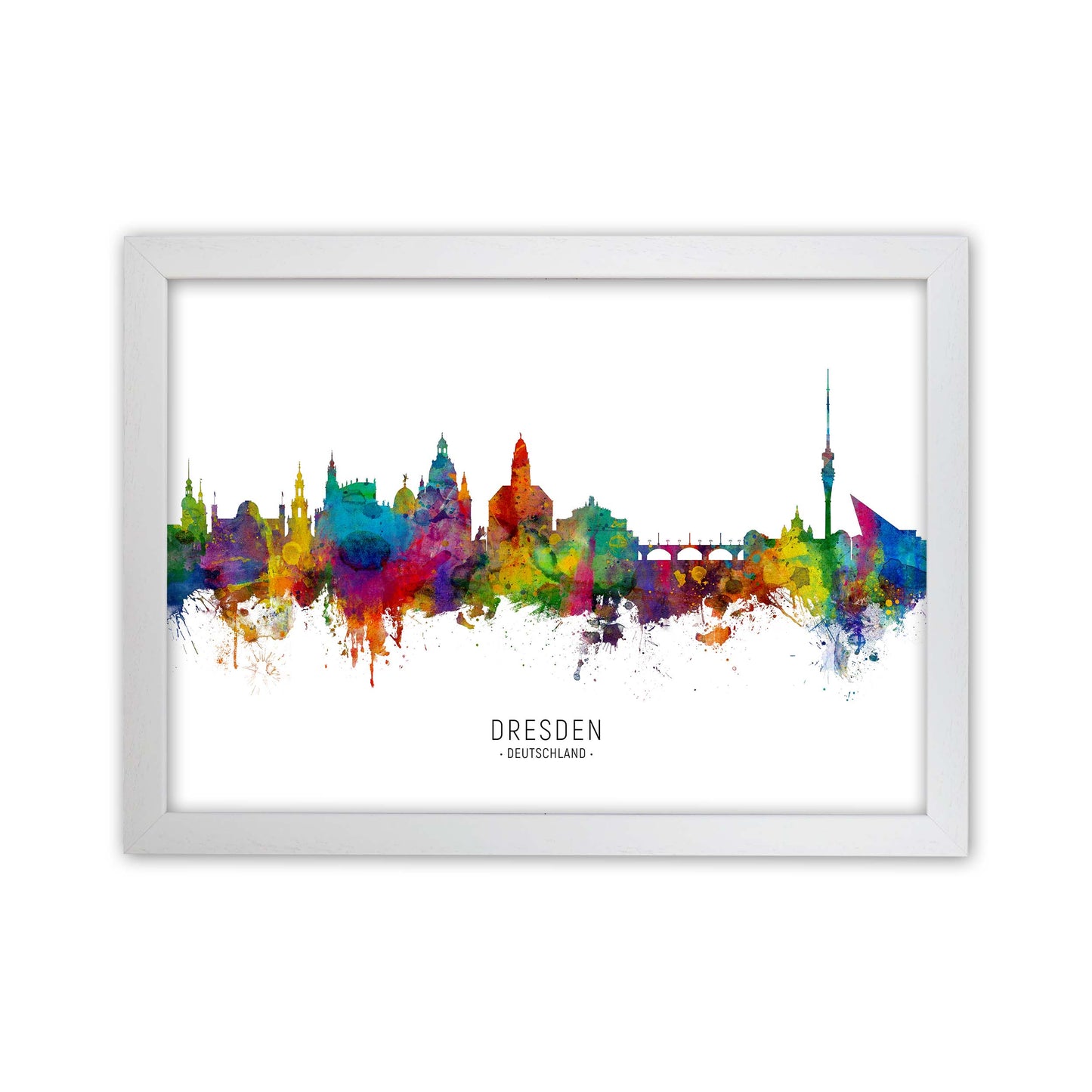 Dresden Deutschland Skyline Art Print by Michael Tompsett White Grain