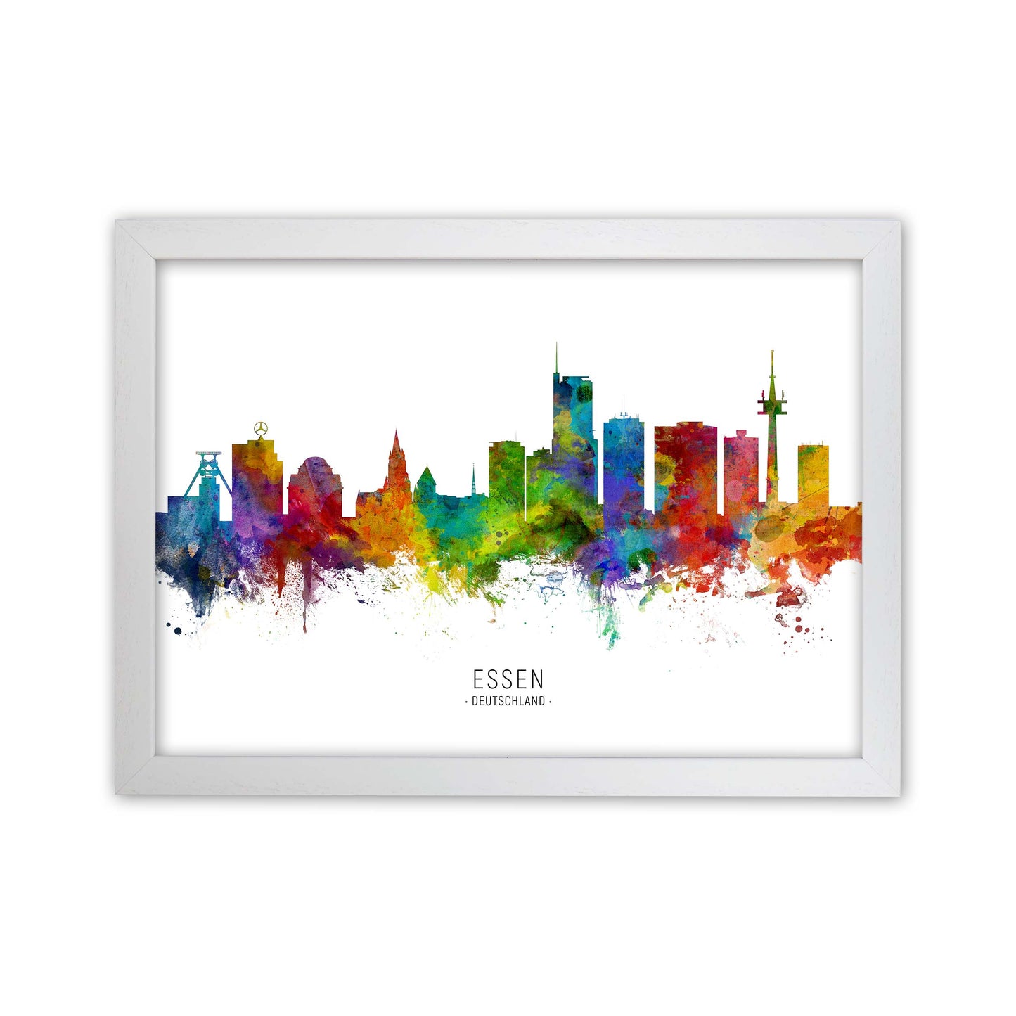 Essen Deutschland Skyline Art Print by Michael Tompsett White Grain