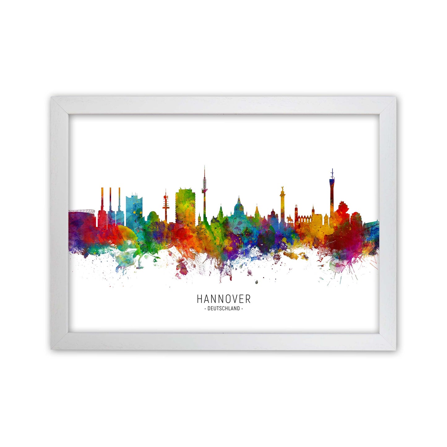 Hannover Deutschland Skyline Art Print by Michael Tompsett White Grain
