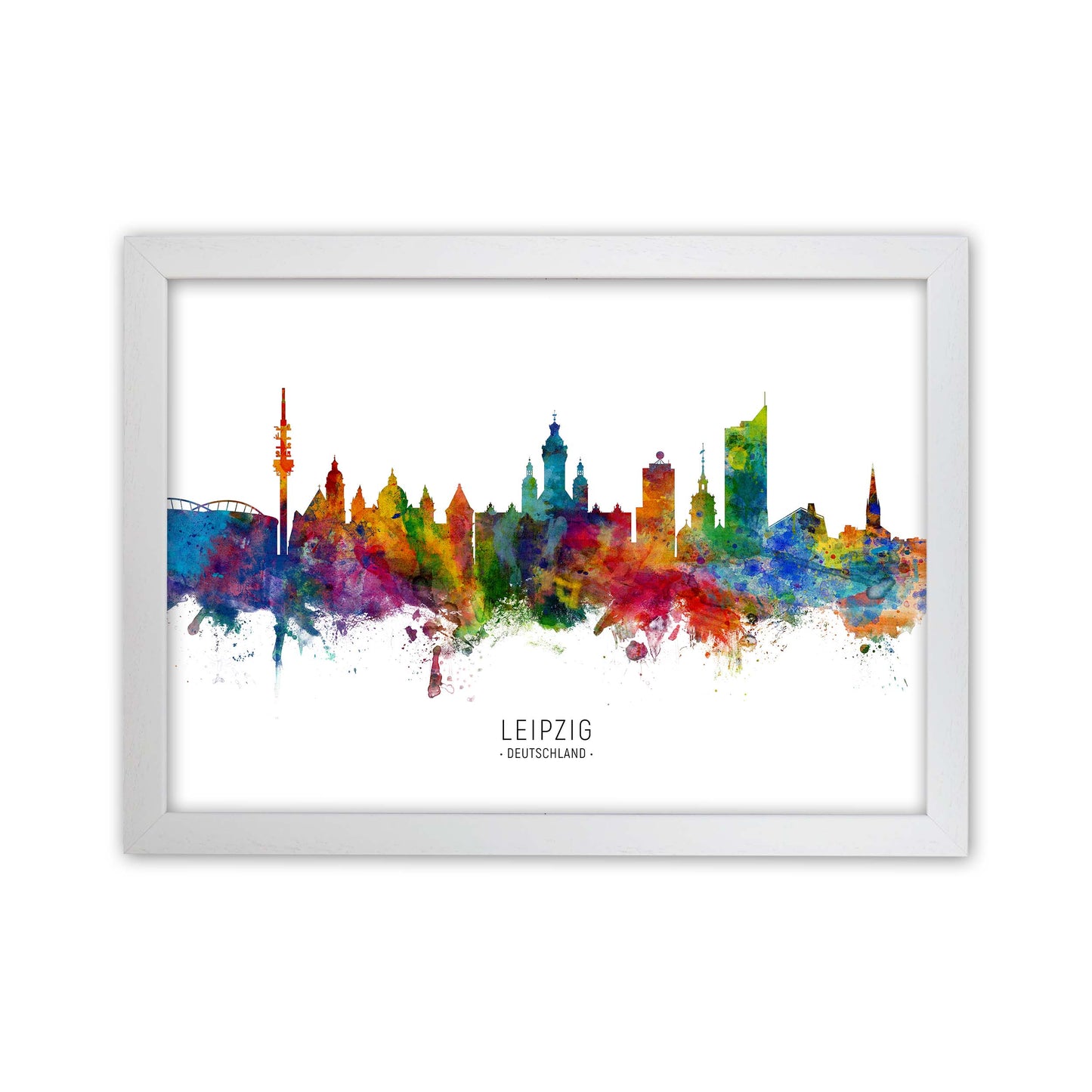 Leipzig Deutschland Skyline Art Print by Michael Tompsett White Grain
