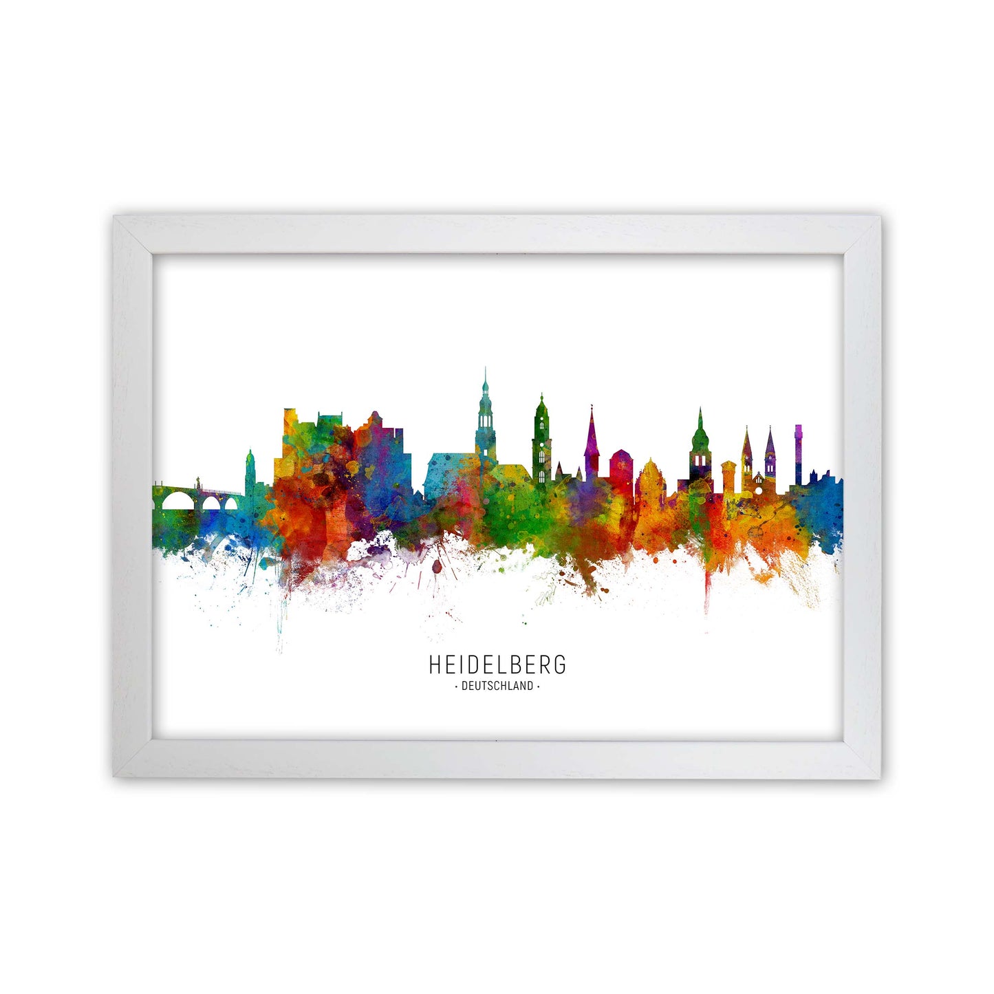 Heidelberg Deutschland Skyline Art Print by Michael Tompsett White Grain