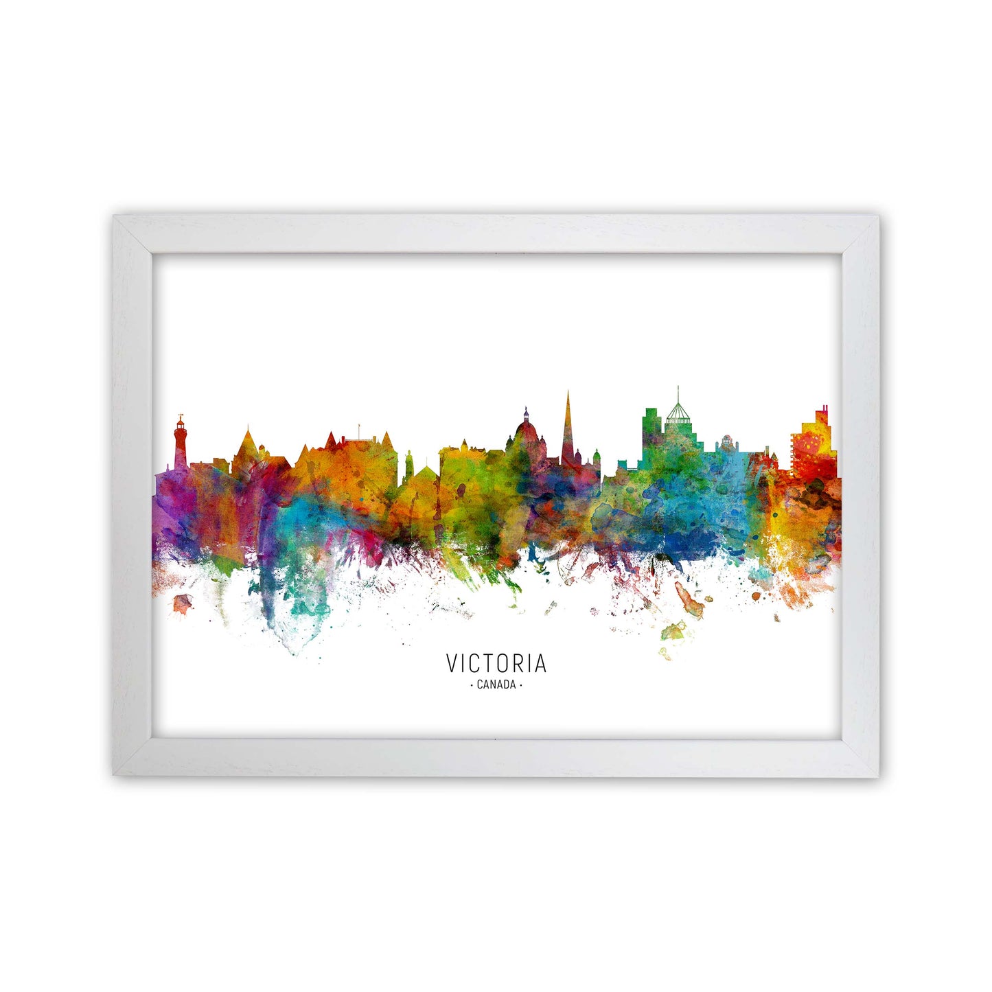 Victoria Canada Skyline Art Print by Michael Tompsett White Grain