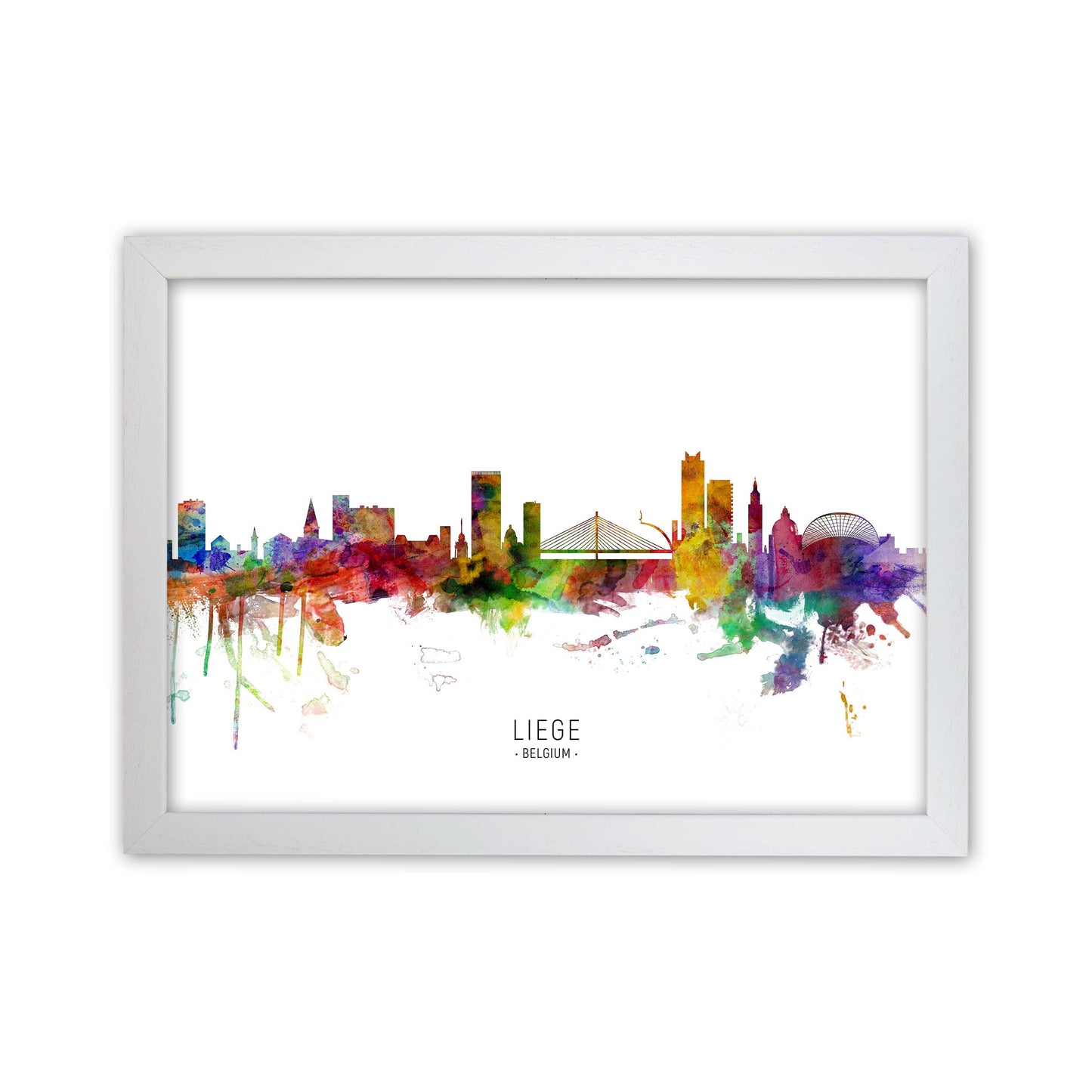Liege Belgium Skyline Art Print by Michael Tompsett White Grain