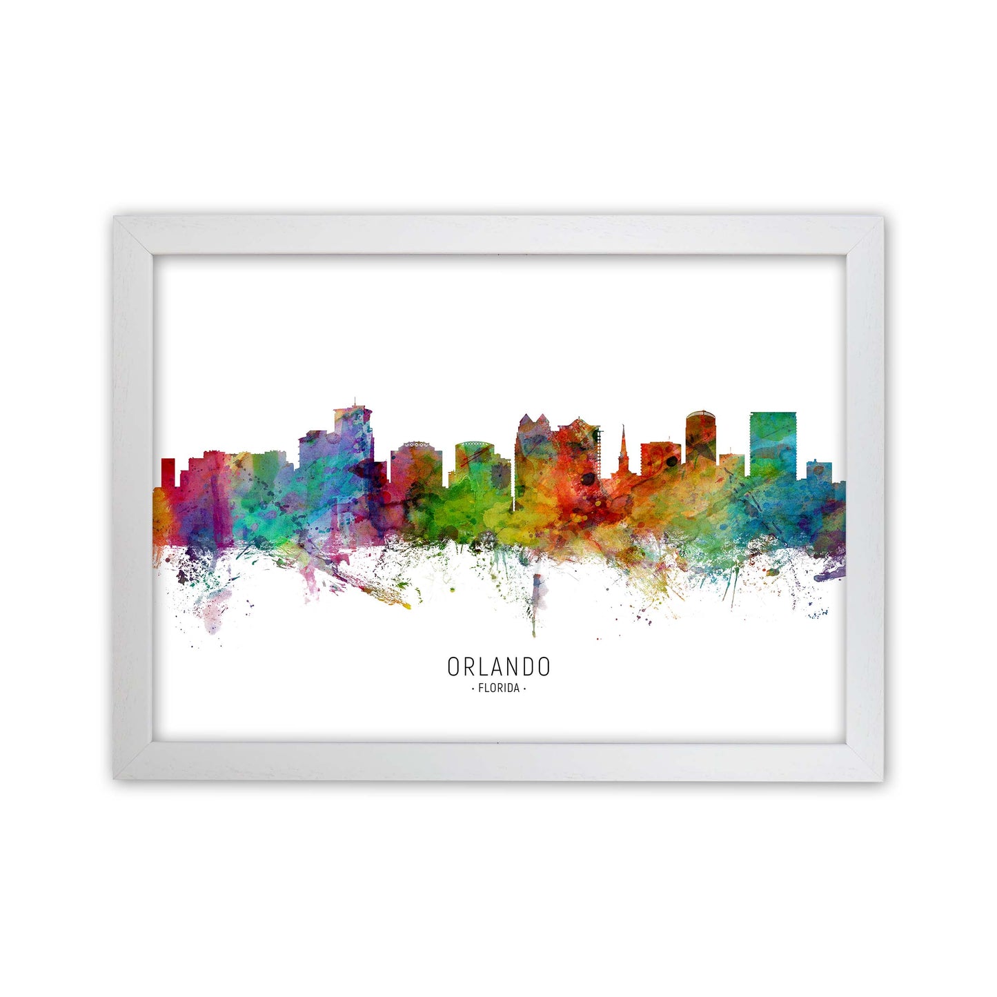 Orlando Florida Skyline Art Print by Michael Tompsett White Grain