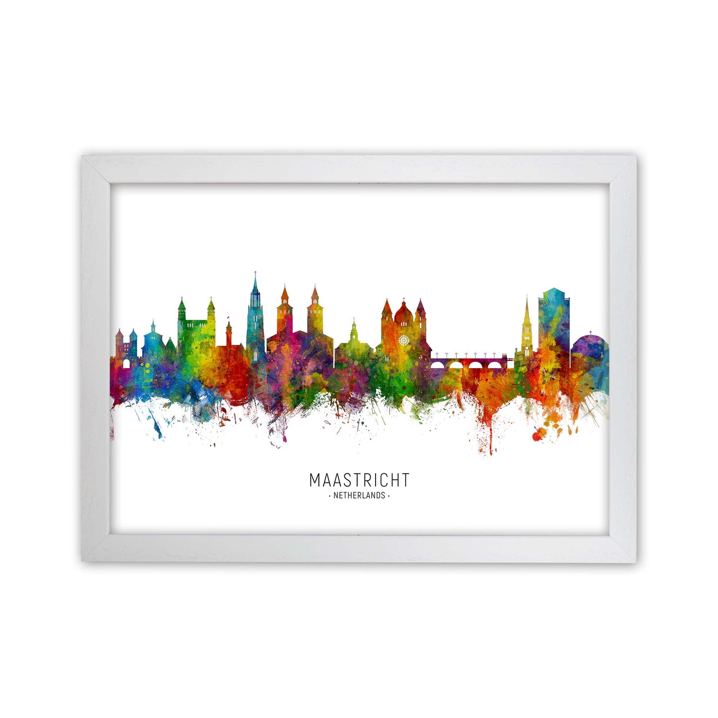 Maastricht Netherlands Skyline Art Print by Michael Tompsett White Grain