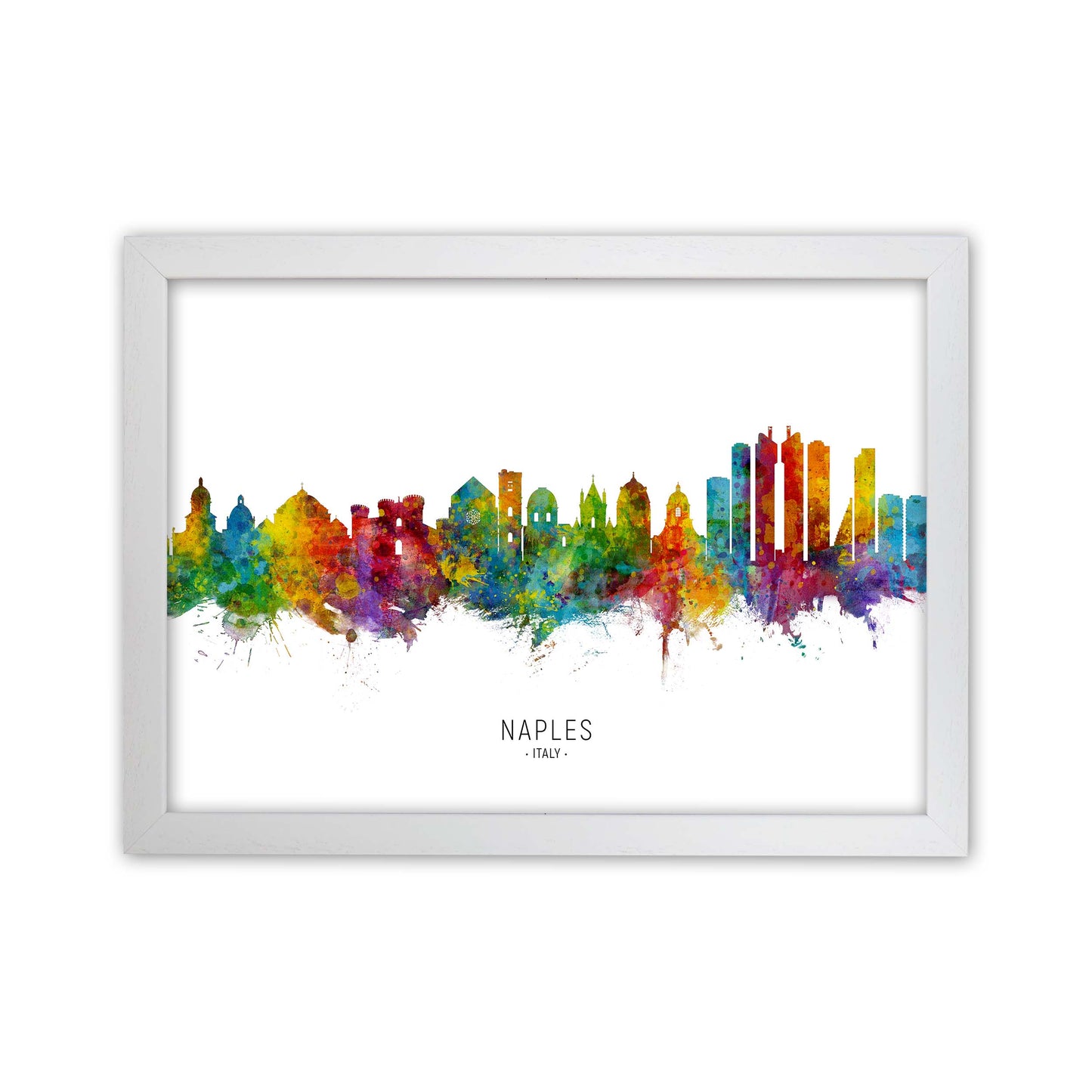 Naples Italy Skyline Art Print by Michael Tompsett White Grain