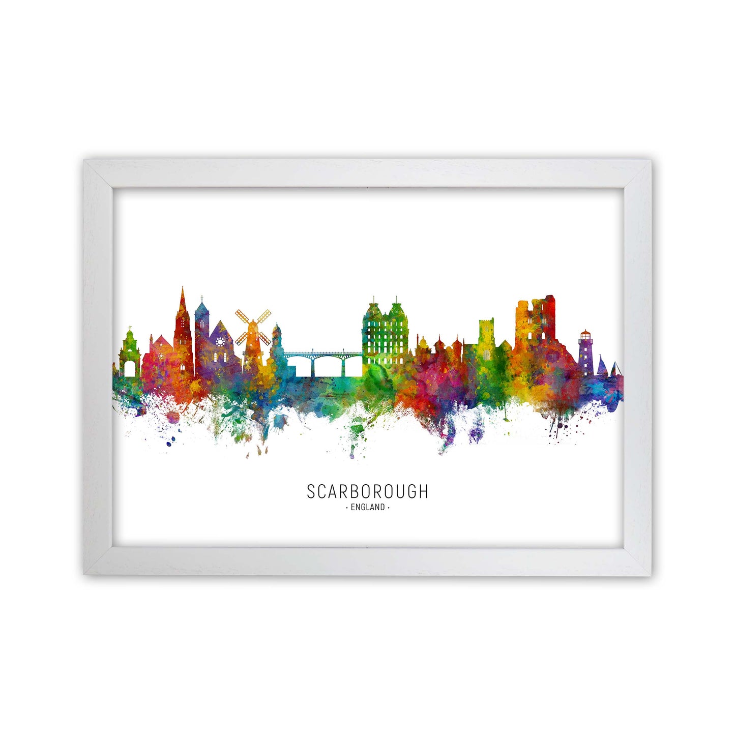 Scarborough England Skyline Art Print by Michael Tompsett White Grain