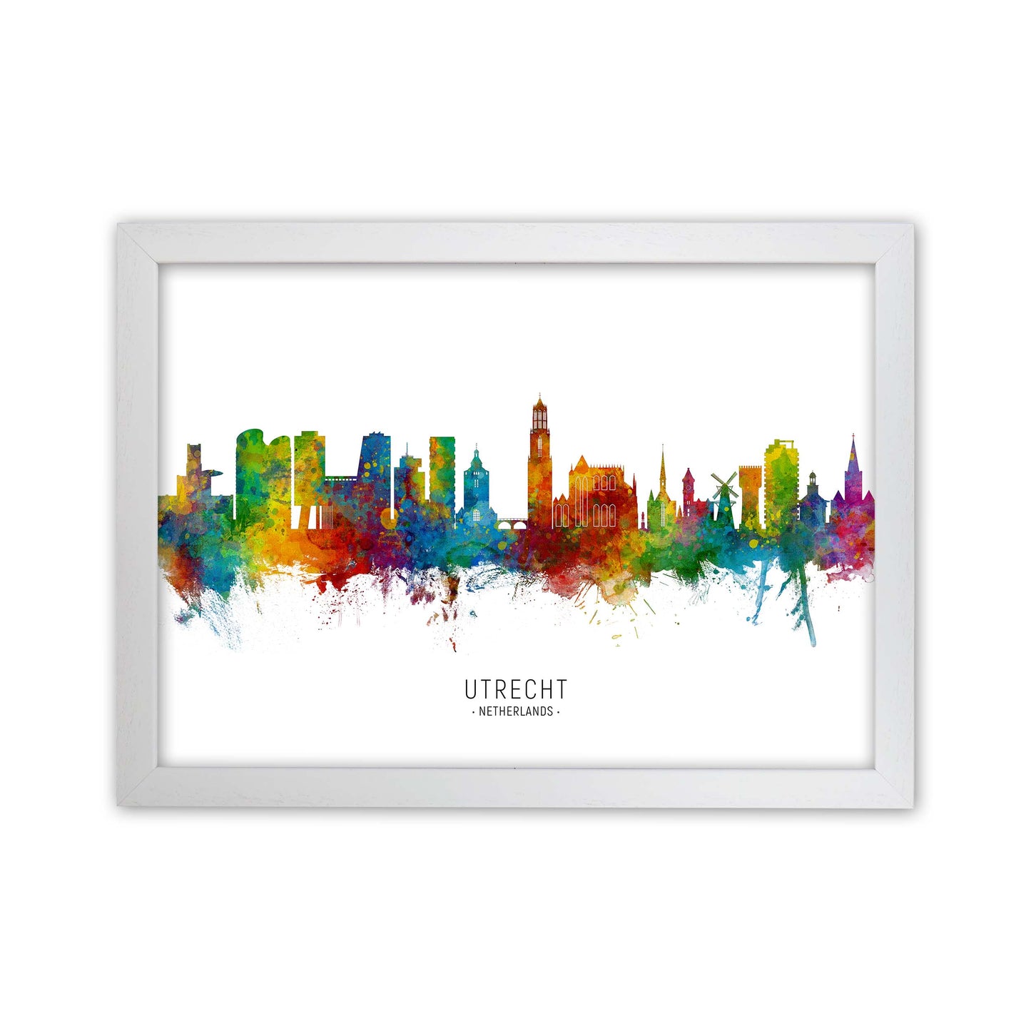 Utrecht Netherlands Skyline Art Print by Michael Tompsett White Grain