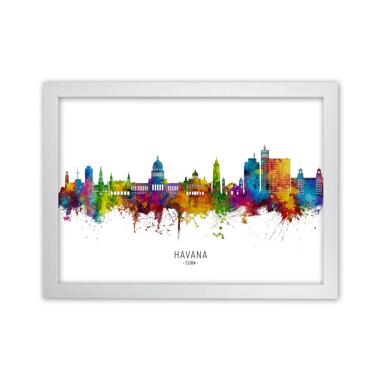 Havana Cuba Skyline Art Print by Michael Tompsett White Grain