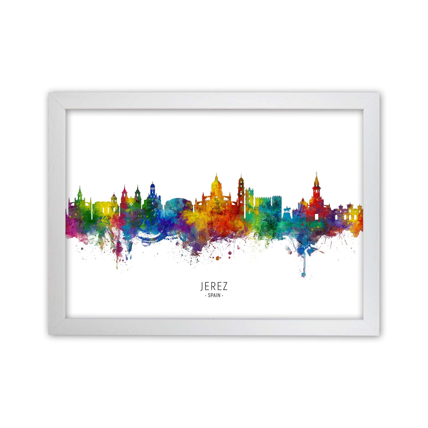 Jerez Spain Skyline Art Print by Michael Tompsett White Grain