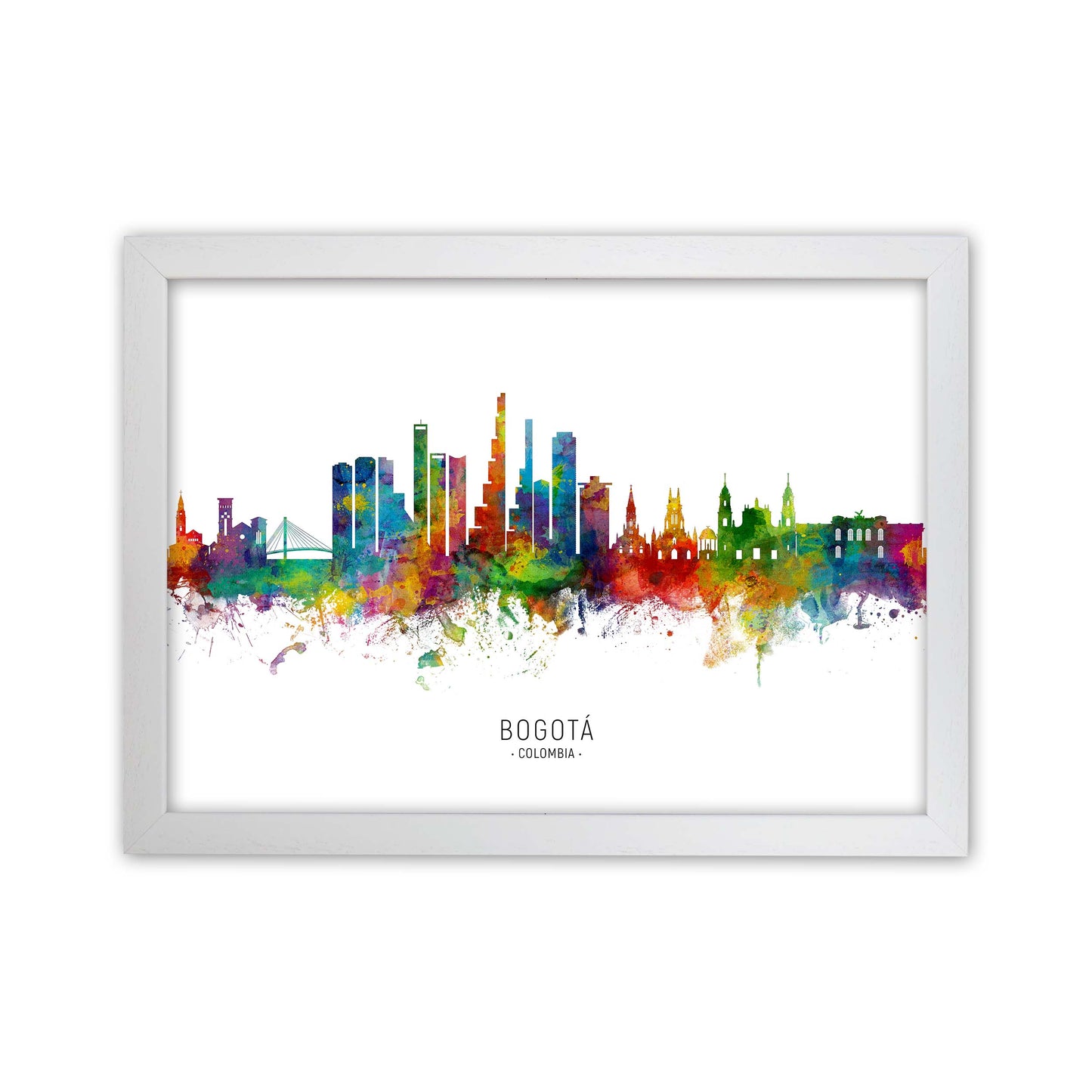 Bogota Colombia Skyline Art Print by Michael Tompsett White Grain
