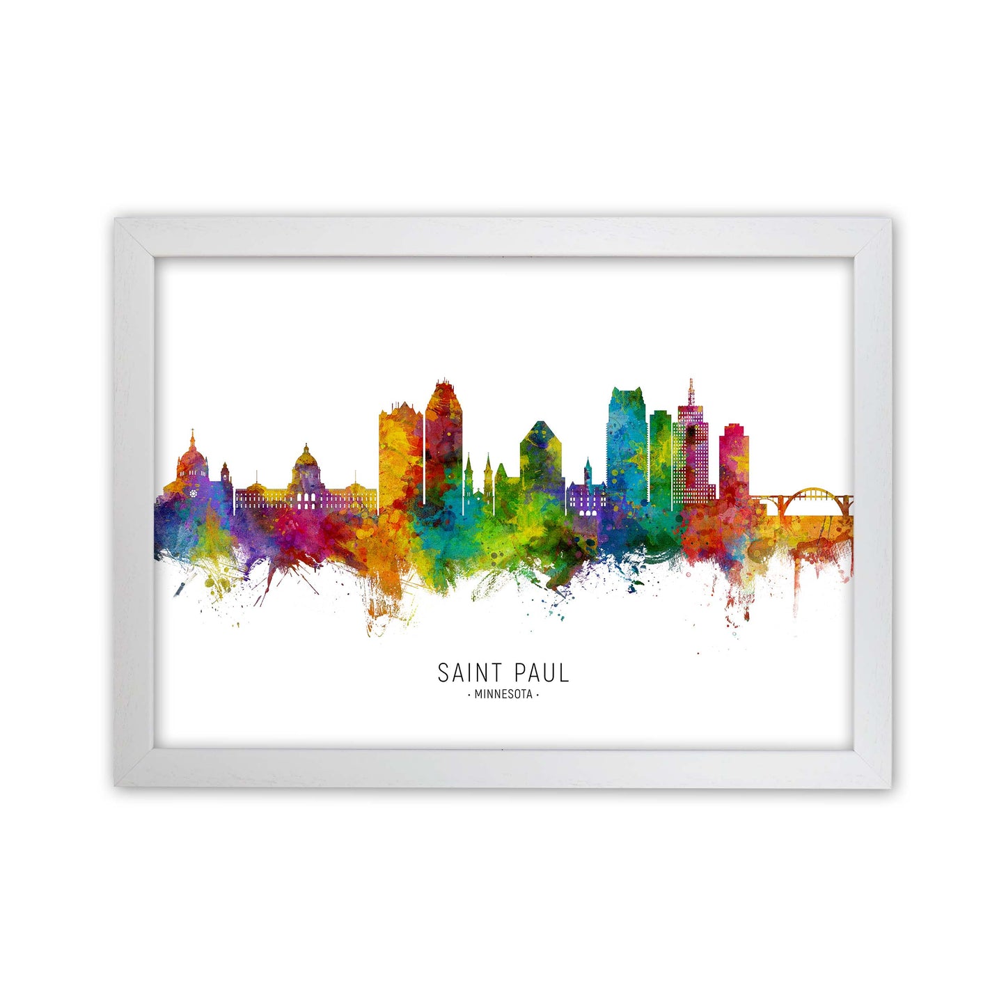 Saint Paul Minnesota Skyline Art Print by Michael Tompsett White Grain