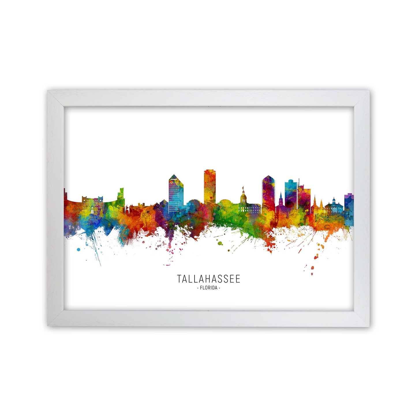 Tallahassee Florida Skyline Art Print by Michael Tompsett White Grain