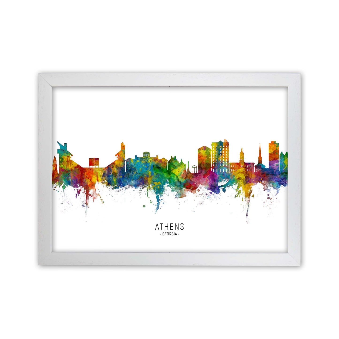 Athens Georgia Skyline Art Print by Michael Tompsett White Grain