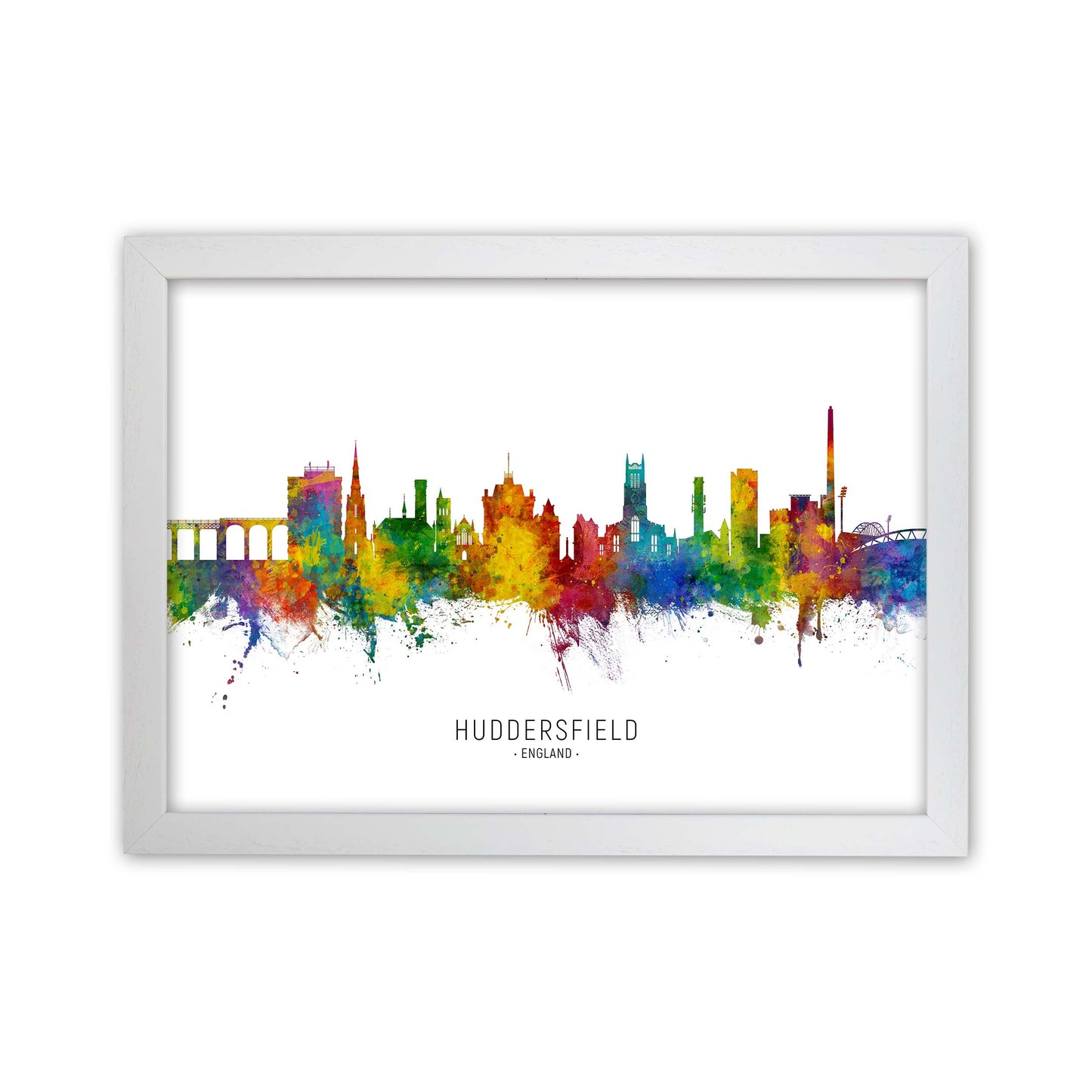 Huddersfield England Skyline Art Print by Michael Tompsett White Grain