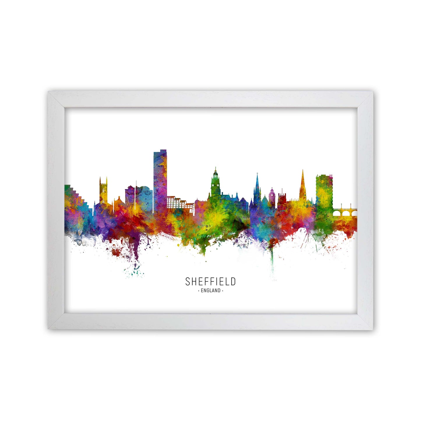 Sheffield England Skyline Art Print by Michael Tompsett White Grain