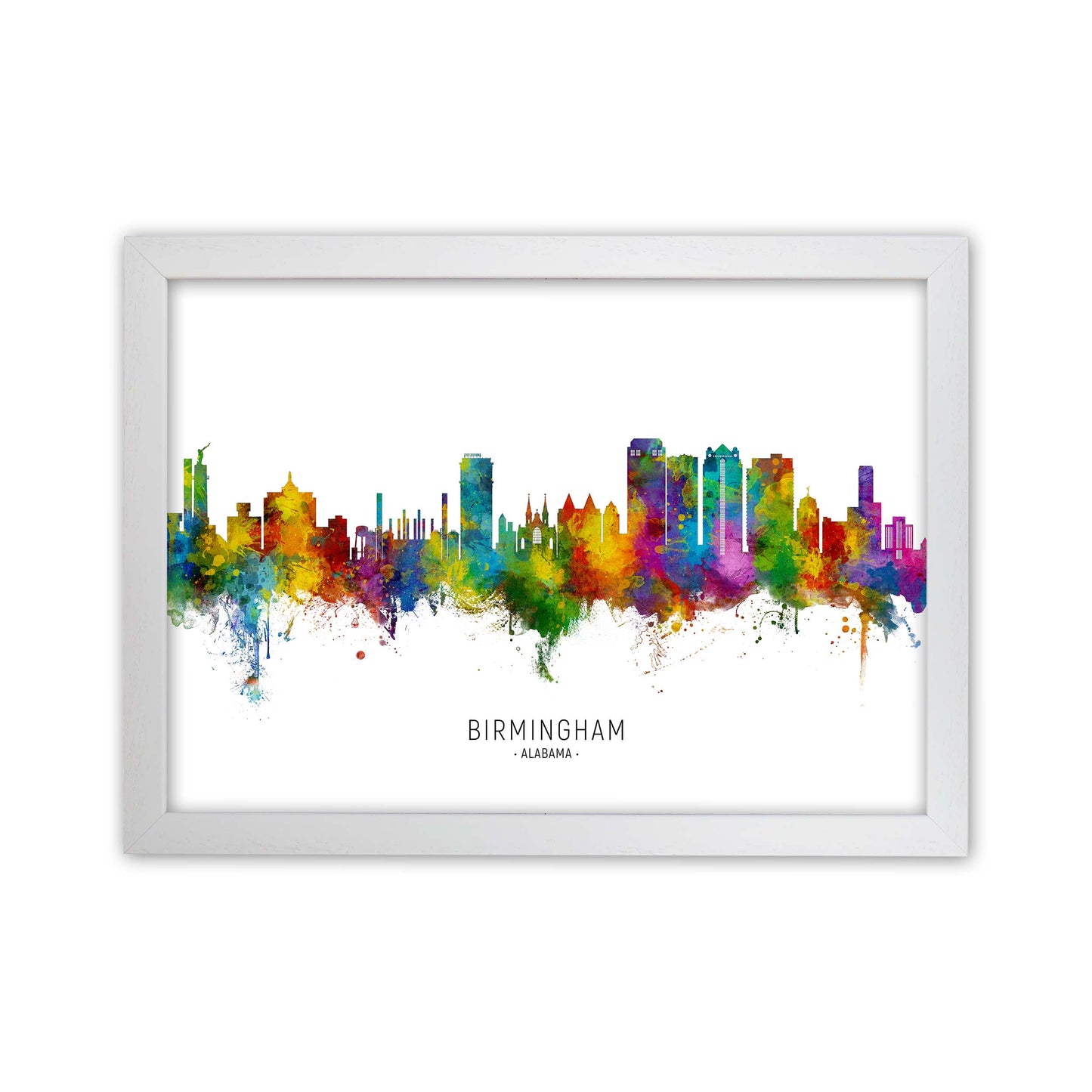 Birmingham Alabama Skyline Art Print by Michael Tompsett White Grain