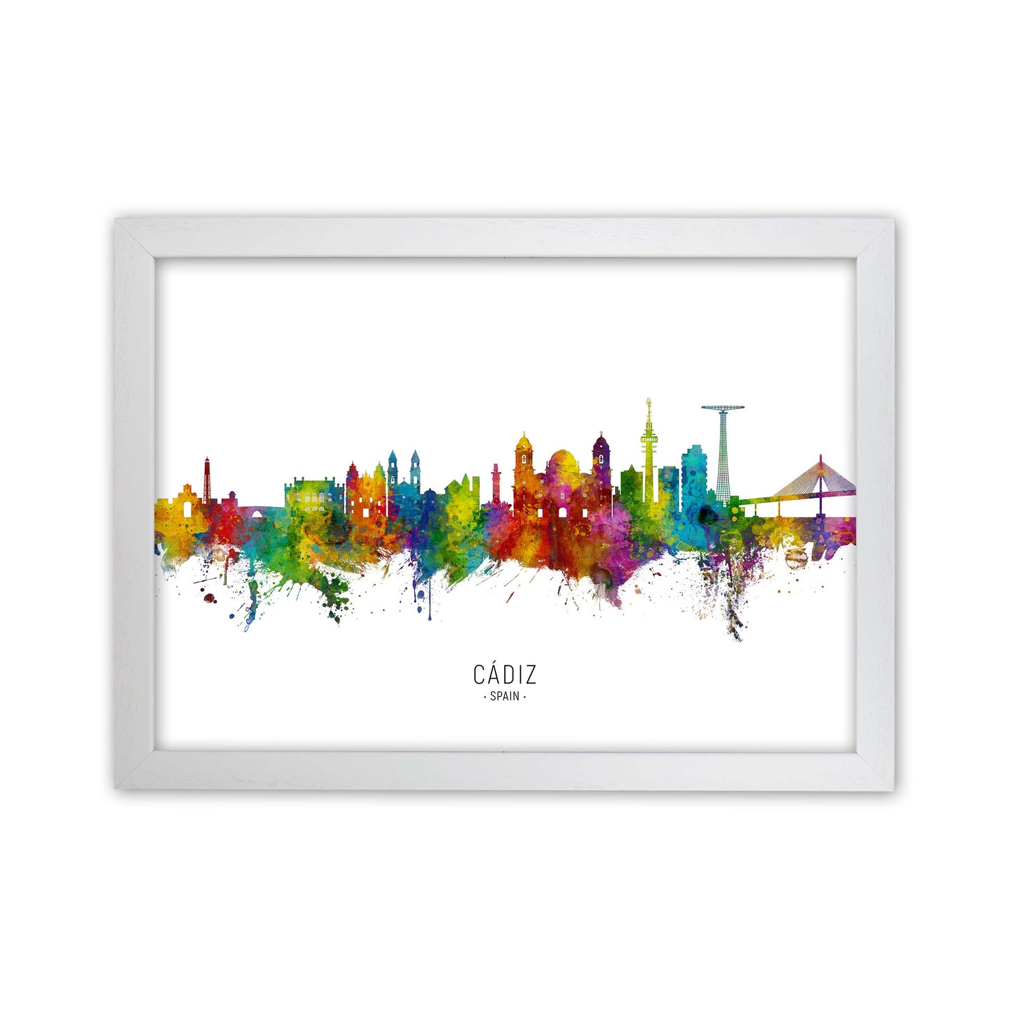 Cadiz Spain Skyline Art Print by Michael Tompsett White Grain