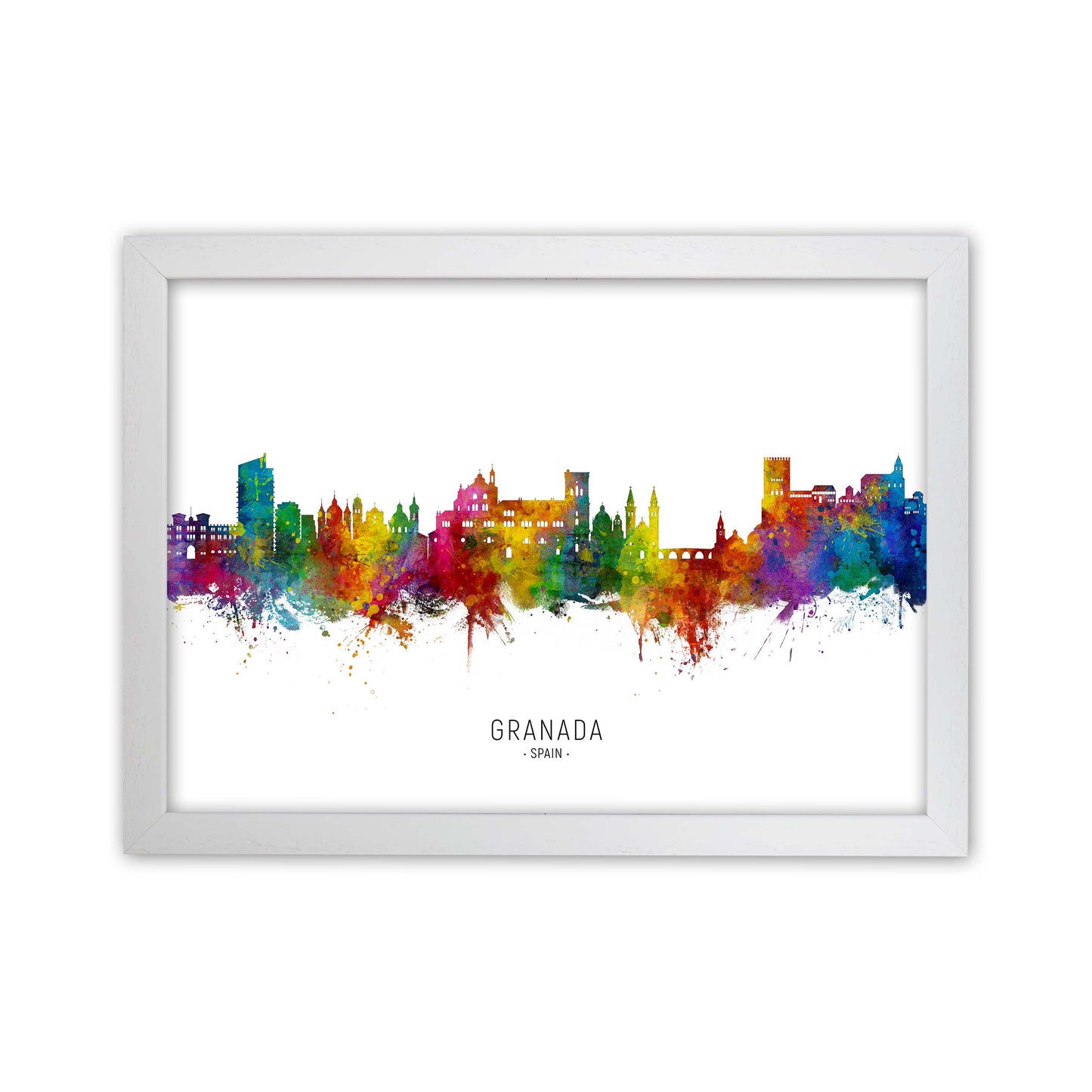 Granada Spain Skyline Art Print by Michael Tompsett White Grain