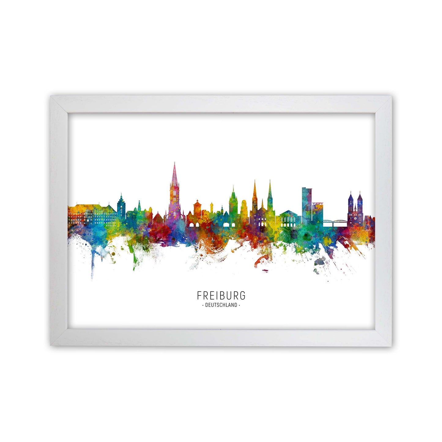 Freiburg Deutschland Skyline Art Print by Michael Tompsett White Grain