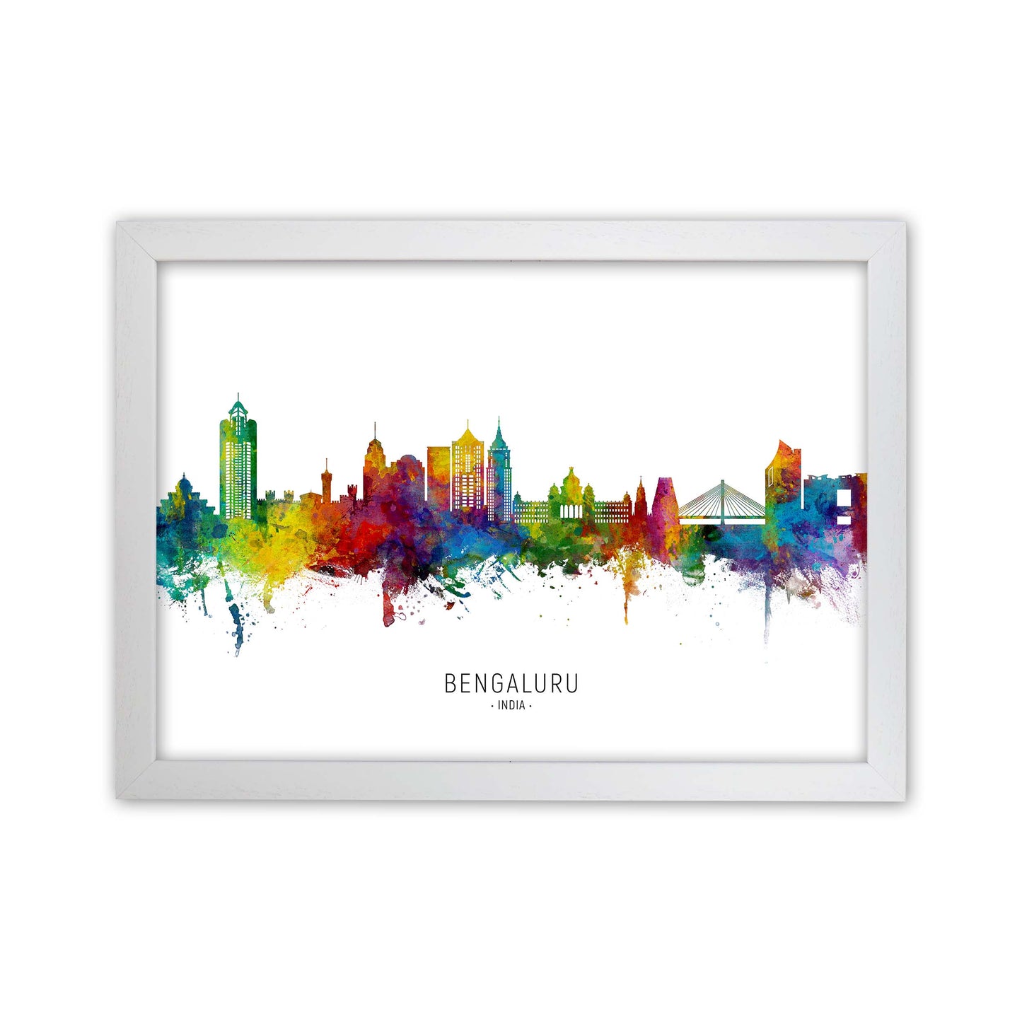 Bengaluru India Skyline Art Print by Michael Tompsett White Grain