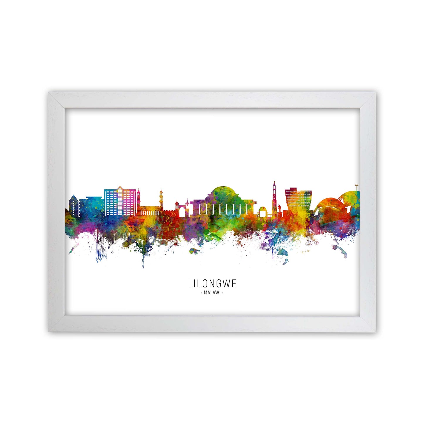 Lilongwe Malawi Skyline Art Print by Michael Tompsett White Grain