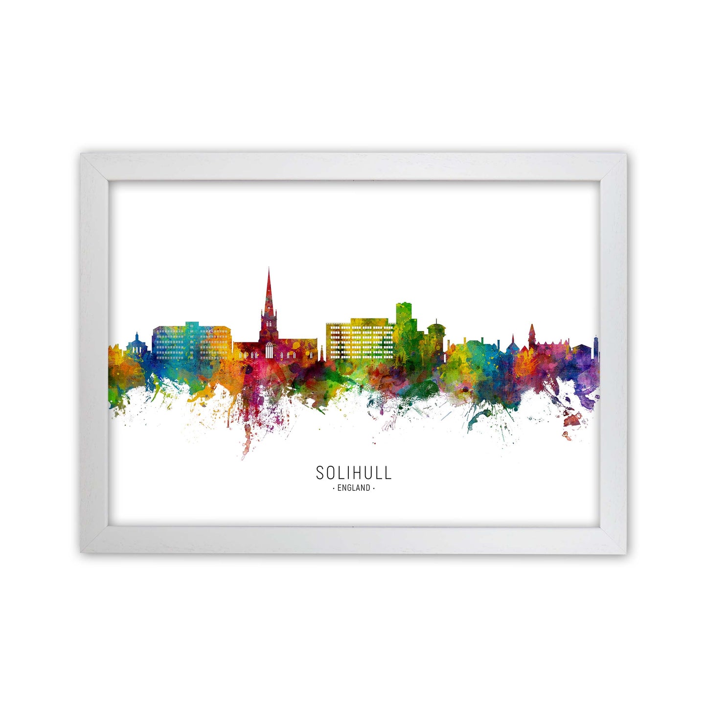 Solihull England Skyline Art Print by Michael Tompsett White Grain