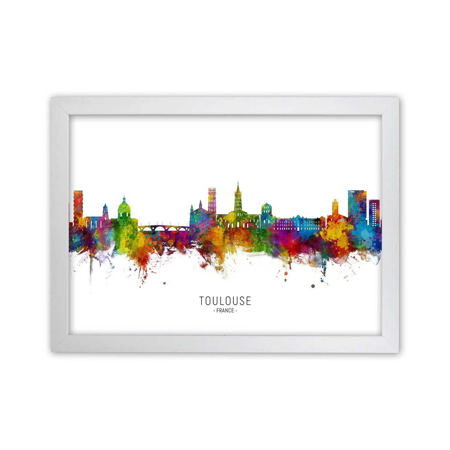 Toulouse France Skyline Art Print by Michael Tompsett White Grain