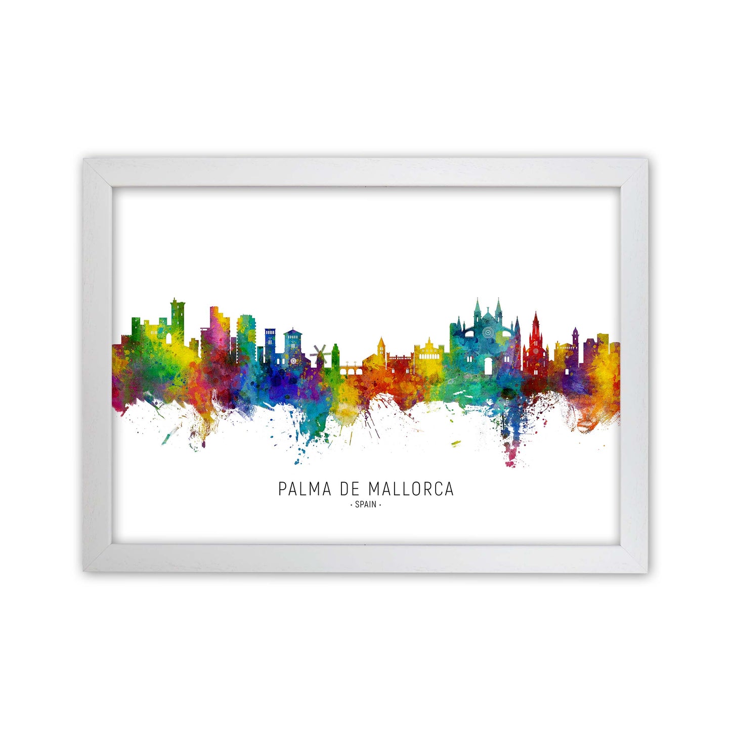 Palma De Mallorca Spain Skyline Art Print by Michael Tompsett White Grain