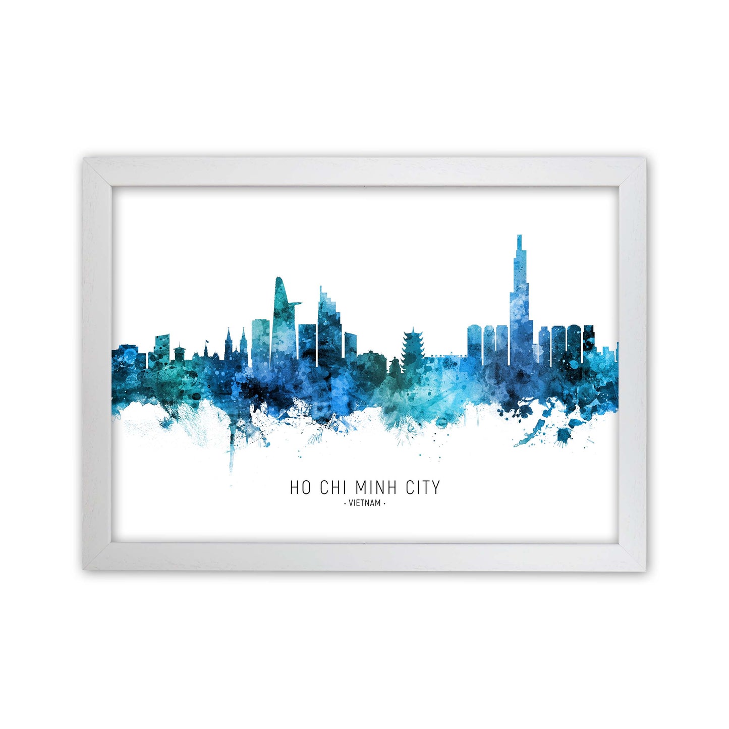 Ho Chi Minh City Vietnam Skyline Blue City Name by Michael Tompsett White Grain
