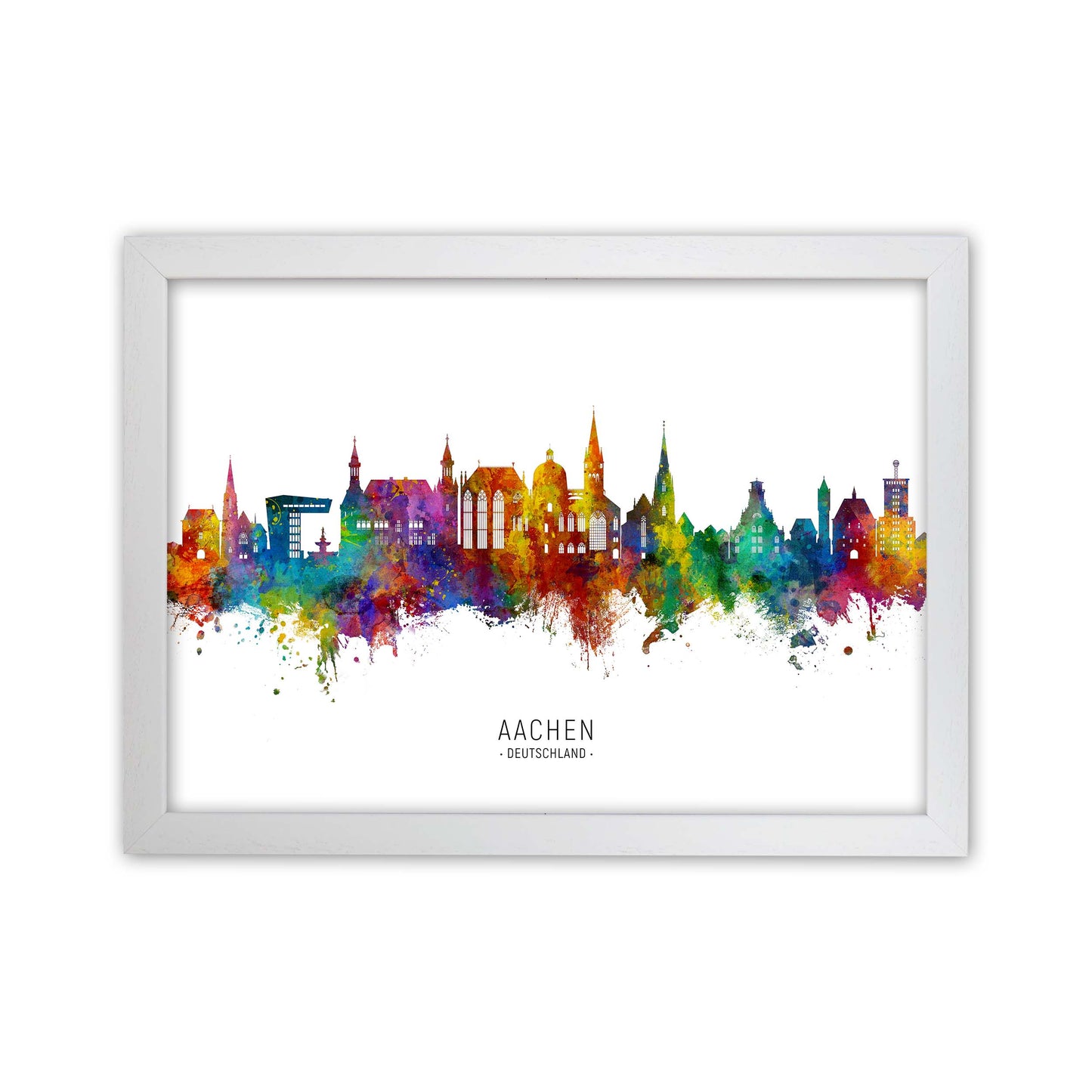Aachen Deutschland Skyline Art Print by Michael Tompsett White Grain